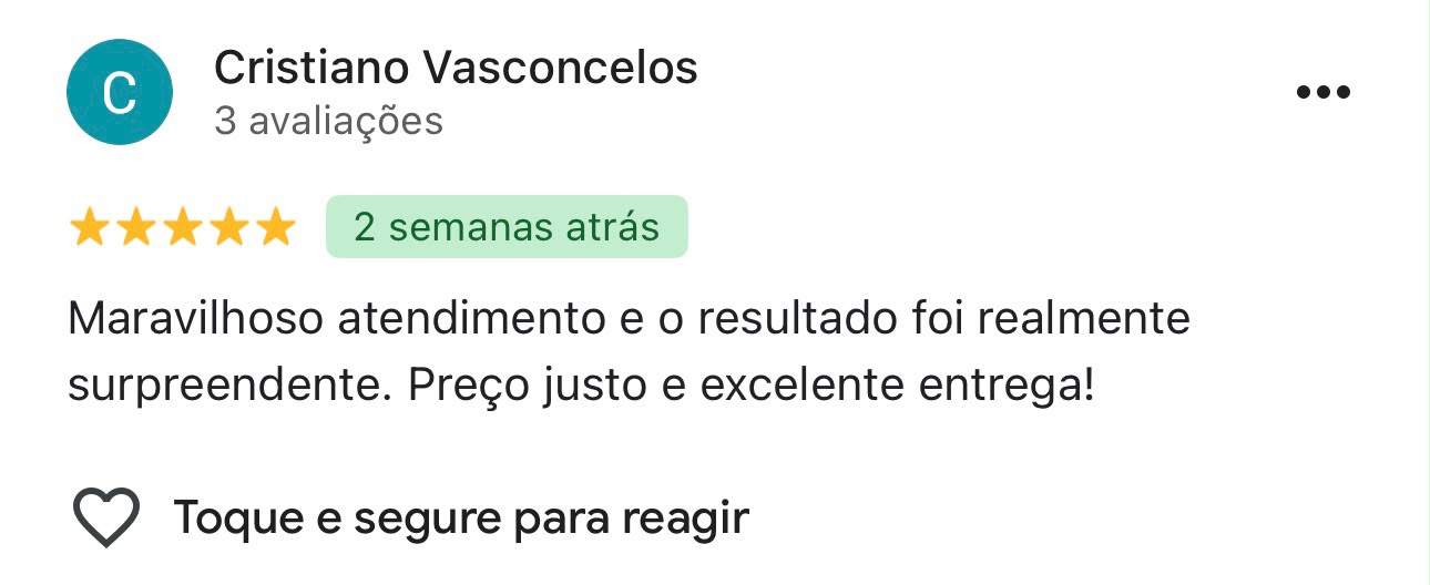Avaliação 2 de paciente no Google