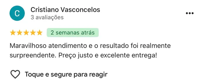 Avaliação 2 de paciente no Google