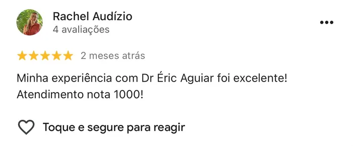 Avaliação 4 de paciente no Google